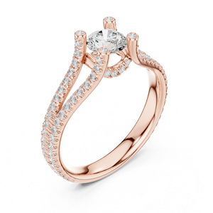 แหวนแต่งงานเพชรทรงกลมเพาะเลี้ยงในห้องปฏิบัติการทองคำ 14K สีเหลืองสำหรับผู้หญิง |   เพชรที่เพิ่งเพาะเลี้ยง - Product Image 6