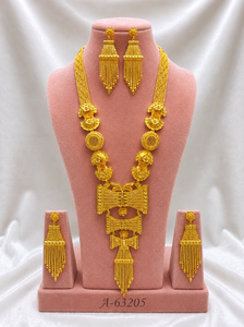 Conjunto de Collar y Pendientes con Borlas Chapadas en Oro, Joyería Étnica Clásica para Mujer, para Bodas, A-63201 - Product Image 3