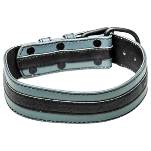Collar de cuero negro con correa tipo gargantilla, hebilla en forma de D y cadena, ideal para fiestas. - Product Image 4
