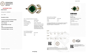 Ready To Dispatch Natural 6.5mm Square Cut Zambian Emerald & Diamond <b>Adjustable</b> <b>Ring</b> With 18K Fine Yellow Gold Wedding Cuff <b>Ring</b> - Product Image 5