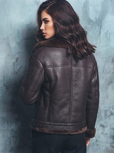 Premium Kunstfell Damen Loose-Fit Echtleder-Jacke aus Lammfell, Individuelle Farbgebung & Anpassungsservice Verfügbar - Product Image 2