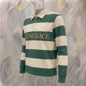 เสื้อโปโลแขนยาวลายทางสโนว์เกรซ คอปกพับได้ ปักโลโก้ ผู้ชาย ทรงปกติ ใส่ได้ทุกฤดู - Product Image 4