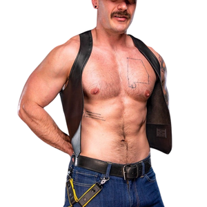 Black <b>Leather</b> <b>Harness</b> With Adjustable Straps And Metal Buckle For BDSM Use - Product Image 1