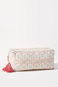 Bolsa de Cosméticos Floral Rosa con Cierre de Cremallera y Borla, Estilo Bohemio, Bolsa de Maquillaje Portátil para Mujer, Bolsa de Cosméticos Ecológica - Product Image 2