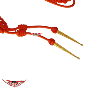 Aiguillette rouge tressée pour défilé, Aiguillette d'épaule, Aiguillette tressée, Aiguillette en cordon métallique - Product Image 2