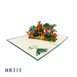 Tarjeta Pop-up de Feliz Cumpleaños con Diseño de Parque de Dinosaurios, Hecha a Mano en Vietnam, Hanói, Regalos con Temática Animal, Más Vendidos, Gran Tendencia - Product Image 4