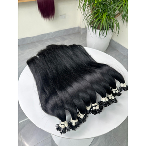 ผมต่อปลายแบนสีดำธรรมชาติ ผมตรงแบบ Bone Straight ผมเวอร์จินเวียดนามแท้แบบ Double Drawn  ต่อผมด้วยเคราติน ขายส่ง - Product Image 5