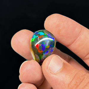 โอปอลดำเอธิโอเปียธรรมชาติทรงลูกแพร์หลากสี (32.75 กะรัต เกรด AAA) PANJSHIR GEMS สำหรับทำจี้/แหวน/สร้อยคอ - Product Image 3