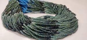 Perles rondes facettées en Grandidierite naturelle, couleur ombrée, 2,5 mm, vendues par brin de 13 pouces de long - Product Image 4