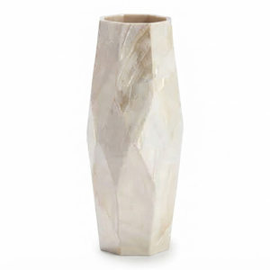 Mother of Pearl Flower Vase Handcrafted Bone Inlay Capiz Shell <b>Mosaic</b> Flower Pot for Modern Living Room Hotel And Wedding <b>Table</b> - Product Image 2