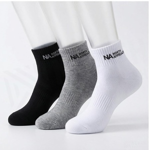 Ankle <b>Socks</b> Solid Color Cotton Breathable Daily Wear for Adults Spring Season - Product Image 3