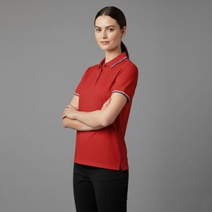 Chemises polo pour femmes 100% coton, personnalisables avec logo brodé, respirantes, manches courtes, couleur unie, confortables. - Product Image 2