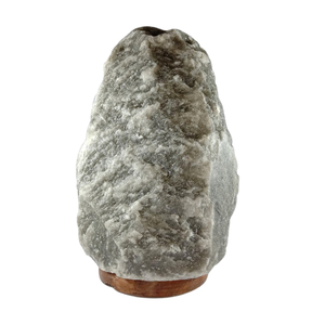 OEM Premium Quality 100% Natural Hand Crafted Gray Himalayan Crystal Salt Lamp With Wooden Base Grey Salt Lamp - Product Image 3