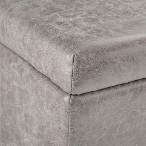 Panca contenitore Dover grigio tortora effetto invecchiato - Elegante sgabello e ottomana - Product Image 2