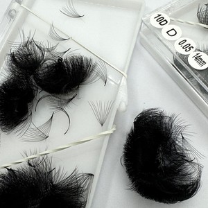 10D 0.05mm D Premade Fans Eyelash Extensions Soft <b>Volume</b> Natural Long Synthetic Hair CC/DD/M/L Curl Dark Thin Pointy - Product Image 1
