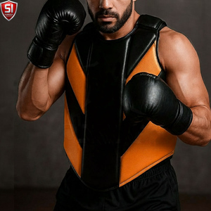 Protector de Pecho para Entrenamiento de Boxeo, Chaleco Protector Ajustable, Forrado en Cuero, Ecológico y Transpirable para Taekwondo, Karate y Ejercicios - Product Image 3