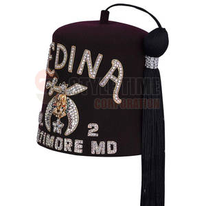 Chapeau Fez Traditionnel des Francs-Maçons pour Cérémonies et Parades, Chapeau Fez des Francs-Maçons de Luxe avec Broderies Détaillées - Product Image 4