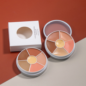 Palette de correcteur de teint en crème en boîte ronde de 6 couleurs, palette de contour et d'illuminateur professionnelle à longue tenue pour corriger les imperfections - Product Image 4