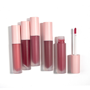 Matte & Shimmer Liquid <b>Lipstick</b>, Pink Frosted Tube Velvet Long-Lasting Non-Transfer Waterproof Lip Gloss - Product Image 2