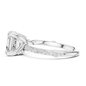 Anillo de boda con diamante natural talla Asscher certificado por GRA, elaborado en oro blanco de 14K, diseño personalizado disponible a un precio razonable. - Product Image 2