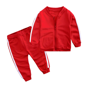 Vêtements d'hiver rouges pour bébés garçons, tenues pour tout-petits, vêtements imprimés à manches longues à rayures blanches pour nourrissons et tout-petits - Product Image 2