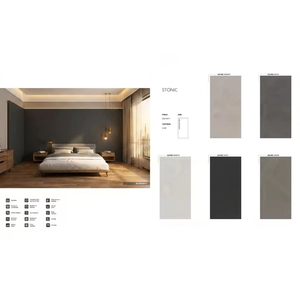 Dalles en pierre frittée 1200x2400mm aspect béton azuré, surface mate, pour décoration murale et sol intérieure et extérieure, chambre et salle à manger - Product Image 4