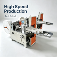 Máquina Económica para Servilletas de Papel 150-200m/min, Plegado 1/4, 1/6, 1/8, con Motor, Engranajes, Programación por Computadora y Control PLC para Pequeñas Fábricas