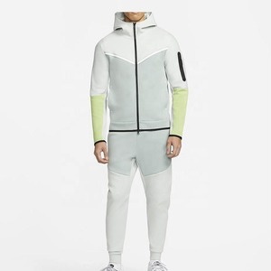 Conjunto Deportivo de Felpa Técnica para Hombre, Sudadera con Capucha y Pantalones, Ropa Deportiva para Gimnasio, Sudadera con Capucha y Pantalones Jogger con Cierre - Product Image 1