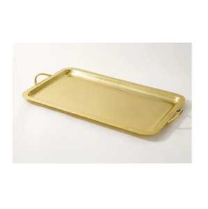 Luxurious Hammered Gold Serving Tray Rectangular Stainless Steel Food Platter with Minimalist Handles Modern <b>Coffee</b> Tea Tray - Product Image 1