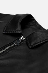 Vintage Vegan Leather <b>Jacket</b>-Windproof Waterproof Breathable Men's Full Sleeve All Seasons - Product Image 2