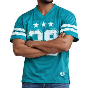 Camiseta Deportiva de Fútbol Americano para Hombre, Cuello en V, Número Desgastado, Personalizable, Fabricante OEM de Ropa Deportiva con Marca Privada - Product Image 5