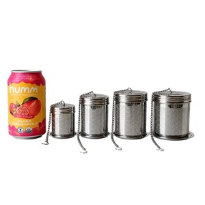 304 Stainless Steel Tea Infuser Fine <b>Mesh</b> Tea <b>Strainer</b> Chain Hook Threaded Lid for Loose Tea Spices Silver Color Shiny Polished - Product Image 6