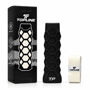 Empuñadura de Tenis TOPLINE de Silicona Antideslizante, Agarre Cómodo con Absorción de Impactos, Patrón Hexagonal Azul, Ajuste Universal para Jugadores Profesionales - Product Image 4