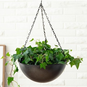 Pot de fleurs suspendu moderne en métal, finition thermolaquée, pour intérieur et extérieur - Product Image 1