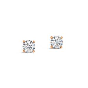Boucles d'oreilles en diamant rond de 0,5 ct certifié E-F/VS1-VS2, cultivé en laboratoire, en or jaune 14k/18k, avec fermoir à vis, certifiées pour mariage - Product Image 2