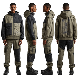 Chaqueta Cortavientos Urbana de Nylon para Hombre, Diseño de Moda Urbana con Estampado Gráfico Intenso y Bordado Premium - Product Image 2