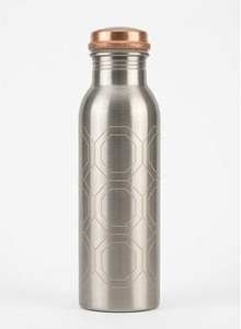 Juego de Botellas de Viaje Portátiles Ecológicas Modernas de Metal de Cobre 100% Patton con Acabado Dorado, para Uso en la Oficina - Product Image 2