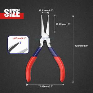 Mini Bent Chain Nose Pliers Stainless Steel Serrated Jaw Precision Tool Gripping Bending <b>Wire</b> Jewelry Making <b>Craft</b> Repair - Product Image 6