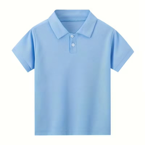 Youngsters' Summer Shirts Casual Preppy Style Solid Color Sleeveless Breathable 100% Cotton Jersey Compressed Plus Size-for Boys - Product Image 1