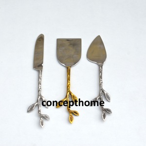 Juego de Cuchillos para Queso de Diseño para el Hogar, Cubertería Metálica Moderna con Acabado Dorado Brillante para Hoteles y Restaurantes - Product Image 1