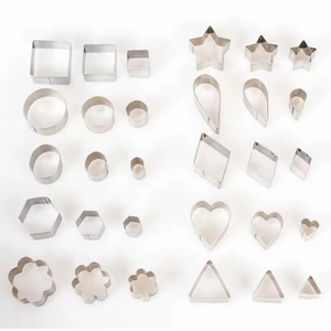 Stainless Steel <b>Cookie</b> Cutters Set 20Piece Biscuit Mold Pastry Cutter Heart Star Round Flower Square Baking Tool In Lowest Price - Product Image 2