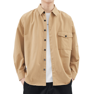 Camisa de Hombre de Verano, Transpirable, de Lino y Algodón, Satén, Lisa, de Manga Larga, Casual, Antiarrugas, con Cuello Camisero, 160g - Product Image 3