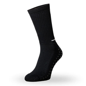 Anti Slip Crew <b>Socks</b> for Running with Grip Pads <b>Black</b> Non-Slip Athletic <b>Socks</b> for Men and Women Summer Sports Wear - Product Image 1