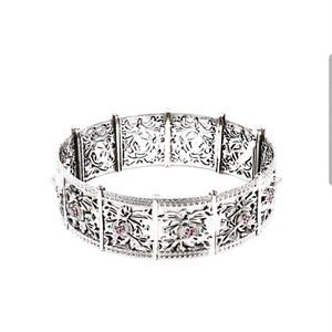 Oxidized German Floral Big Fashion Bracelet - Product Image 2