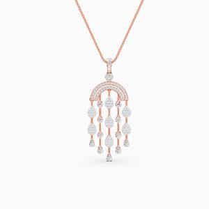 Exquisito colgante estilo candelabro con diamante cultivado en laboratorio de 1.612 quilates en oro amarillo, blanco y rosa de 9 quilates. - Product Image 1