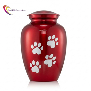 Top Selling Eco Friendly Pet Memorial Urn <b>for</b> Dog <b>Ashes</b> Solid Alloy Metal Cremation Jar Paw Print Design Personalized Pet Urns - Product Image 1
