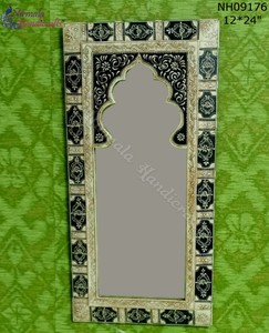 Nirmala Handicrafts Wooden Handpainted <b>Mirror</b> Handicraft <b>Mirror</b> <b>Mirror</b> for Home Living Room Decoration - Product Image 3