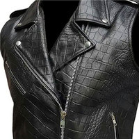 Gilet en cuir personnalisé de haute qualité avec logo, vêtements de mode pour hommes, veste en cuir pour hommes