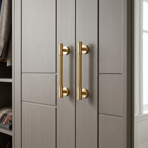 Designer Brass Pull <b>Door</b> Handle Durable Shiny Gold Finished Linear Design Kitchen Hardware Bathroom Bedroom <b>Door</b> Pull Handle - Product Image 6