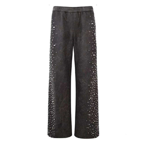Conjunto Deportivo de Mujer con Pedrería, Sudadera con Cierre Brillante y Pantalones Anchos, Ropa Deportiva de Lujo con Brillo, Conjunto de Dos Piezas - Product Image 4